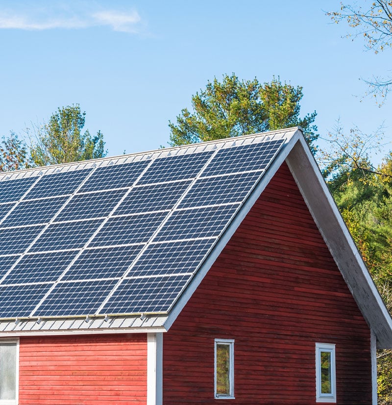 Solar panels on a roof